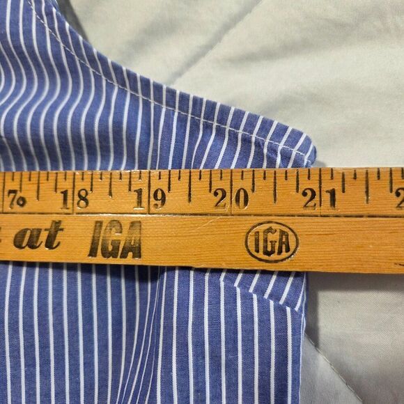 NEVER WORN TIME AND TRU PINSTRIPE SLEEVELESS COTTON RUFFLED TOP SIZE L - Picture 14 of 15